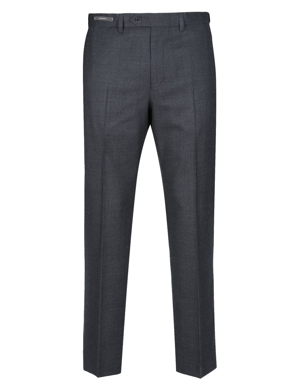 Active Waistband Flat Front Trousers with Wool 1 of 4