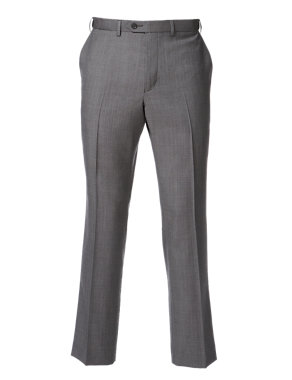 Active Waistband Supercrease® Flat Front Trousers with Wool Image 2 of 7