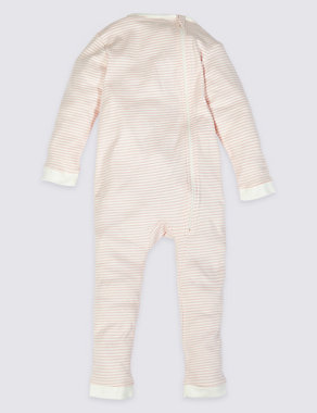 Adaptive Pure Cotton Striped  Sleepsuit (3-16 Yrs) Image 2 of 3