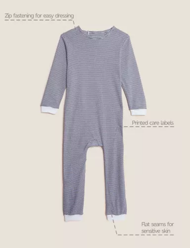 Adaptive Pure Cotton Striped Sleepsuit (3-16 Yrs) 2 of 4