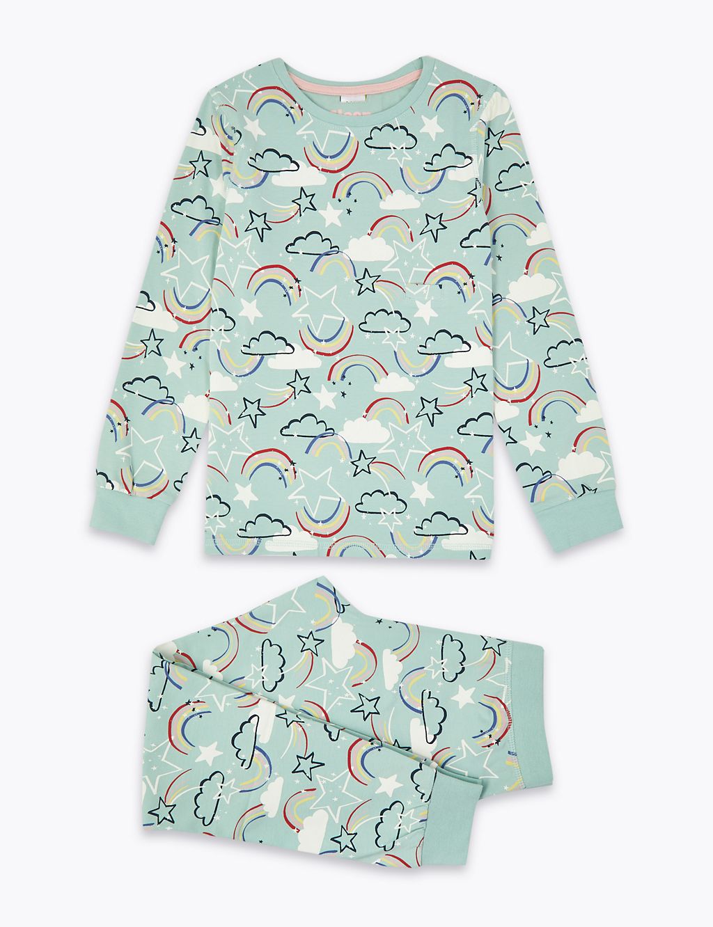 Adaptive Rainbow Print Pyjama Set (1-16 Years) 1 of 2