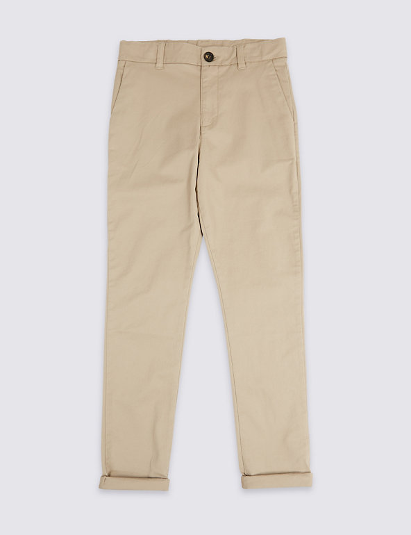 Additional Length Cotton Chinos with Stretch (3-16 Years) Image 1 of 2