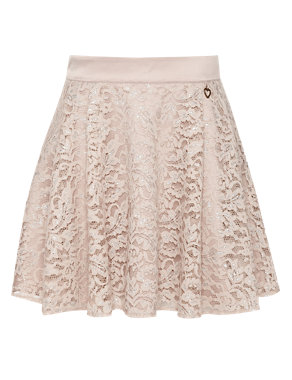 Adjustable Waist Floral Lace Skirt Image 2 of 5