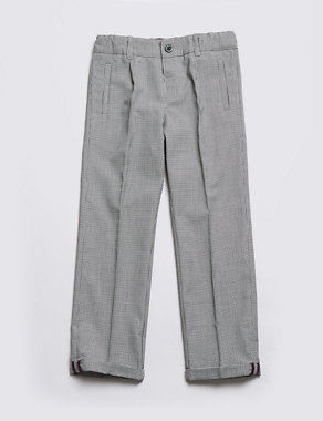 Adjustable Waist Houndstooth Checked Trousers (1-7 Years) Image 2 of 3