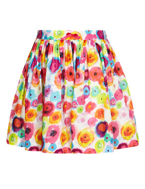 Adjustable Waist Multi-Floral Skirt Image 2 of 4