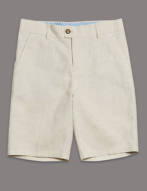 Adjustable Waist Shorts with Linen (2-14 years) Image 2 of 3