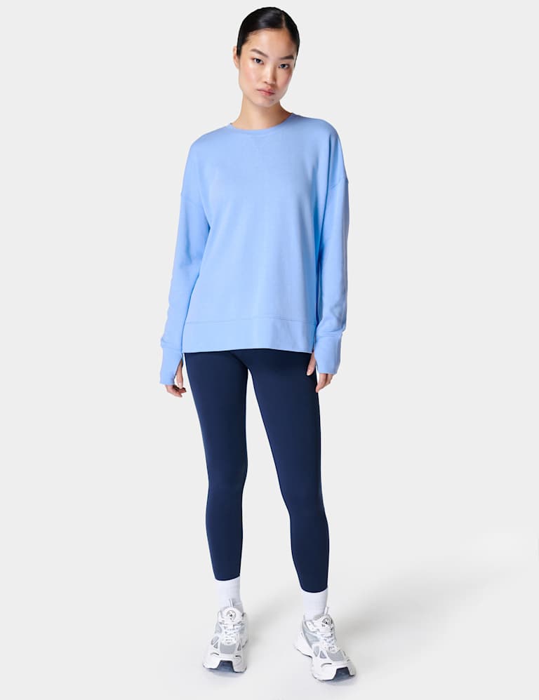 Sweaty Betty AFTER CLASS CROP - Felpa - Light Grey Marl Swe41g021 C11