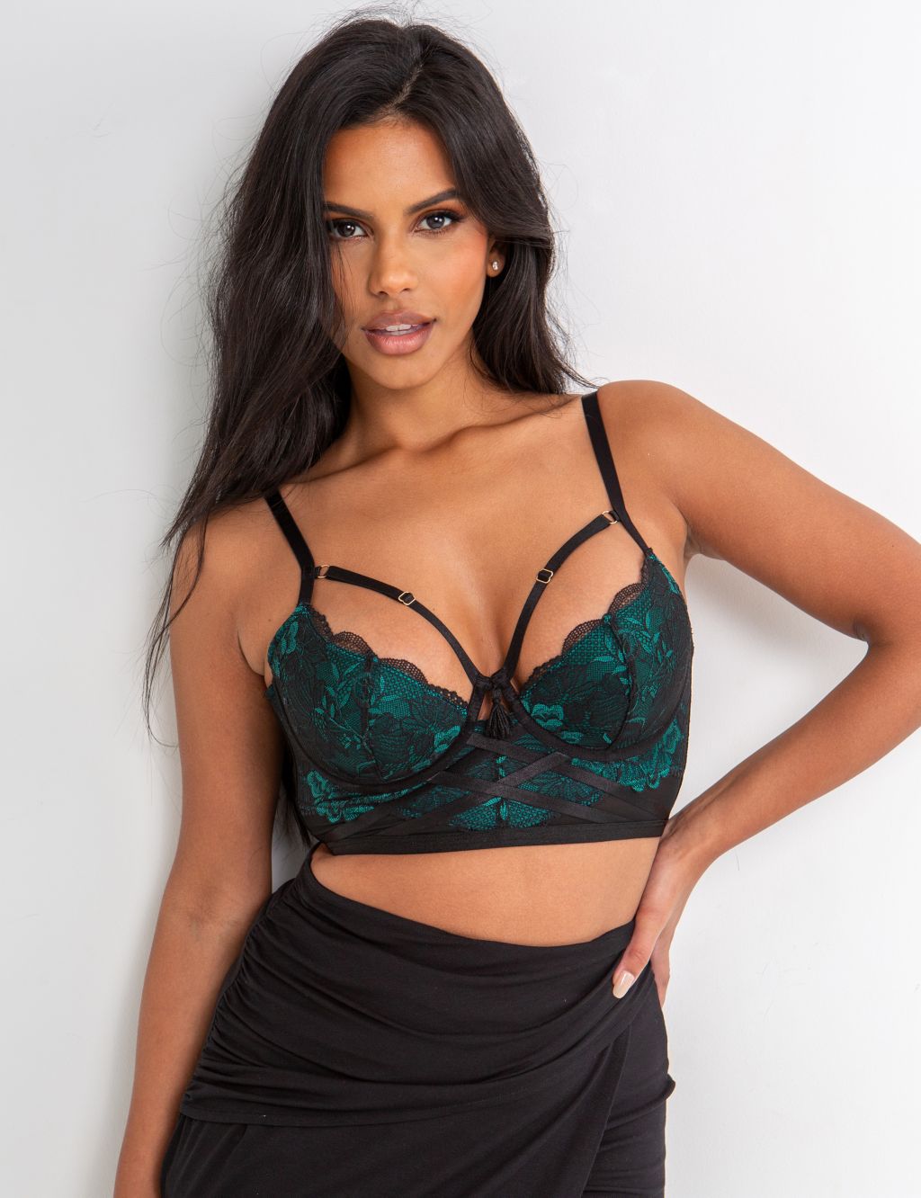 Buy Pour Moi Green After Hours Padded Longline Bra from Next USA