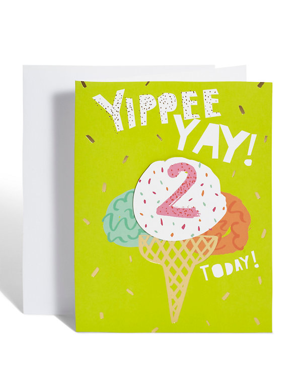 Age 2 Ice cream Birthday Card Image 1 of 2