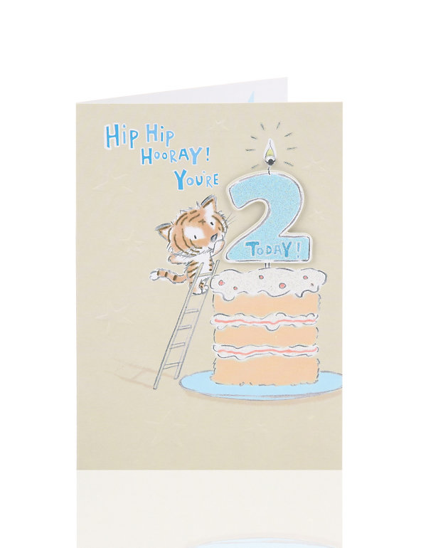 Age 2 Tiger Birthday Card Image 1 of 2