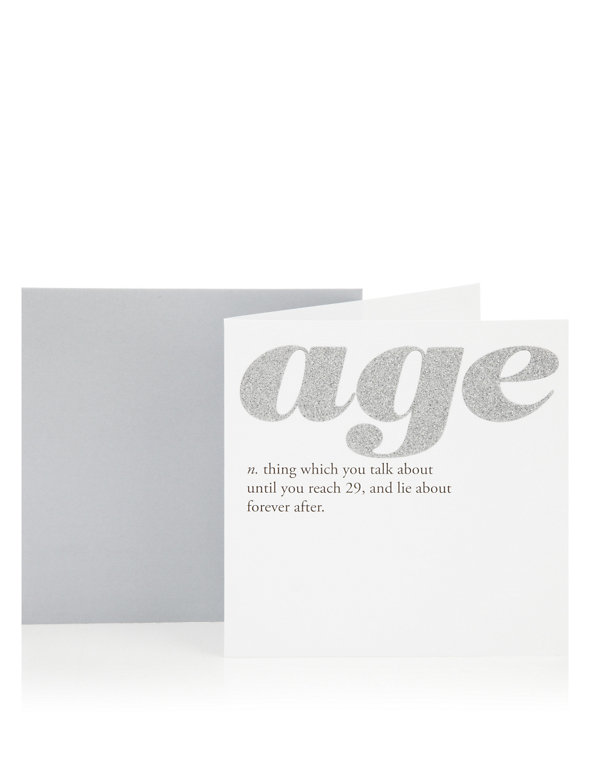 Age Definition Birthday Greetings Card Image 1 of 2