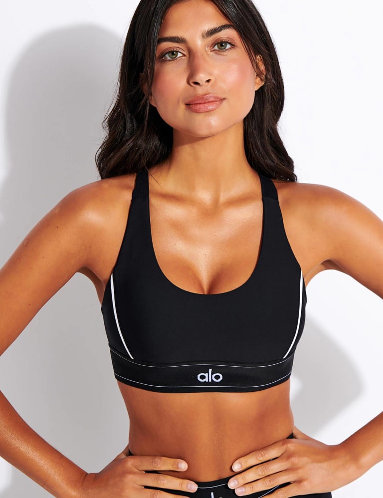 Alo Yoga Strappy Back Movement Bra Black Medium