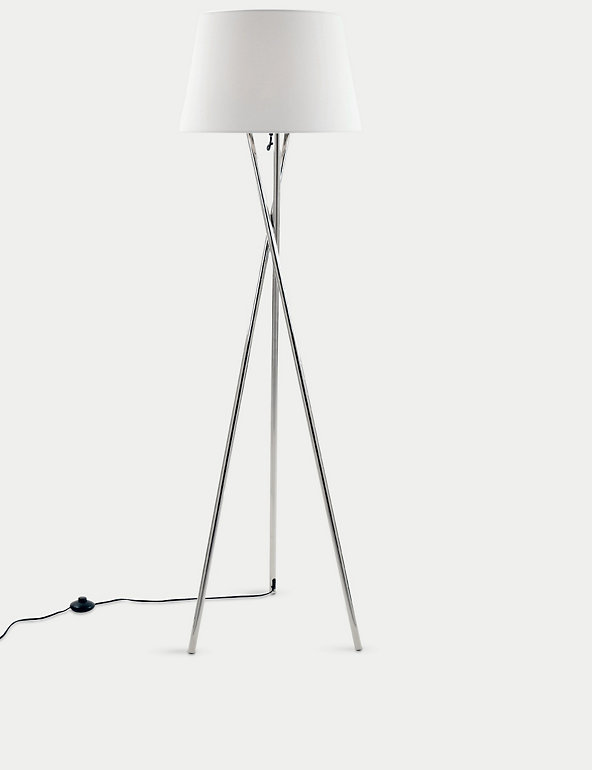 Alexa Tripod Floor Lamp M S, Chrome Tripod Floor Lamp With Black Shade