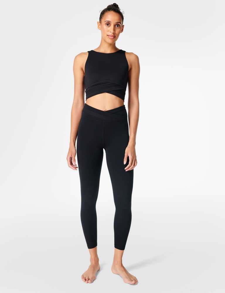 Advantage Cross Band 7/8 Leggings - Black - Muscle Nation