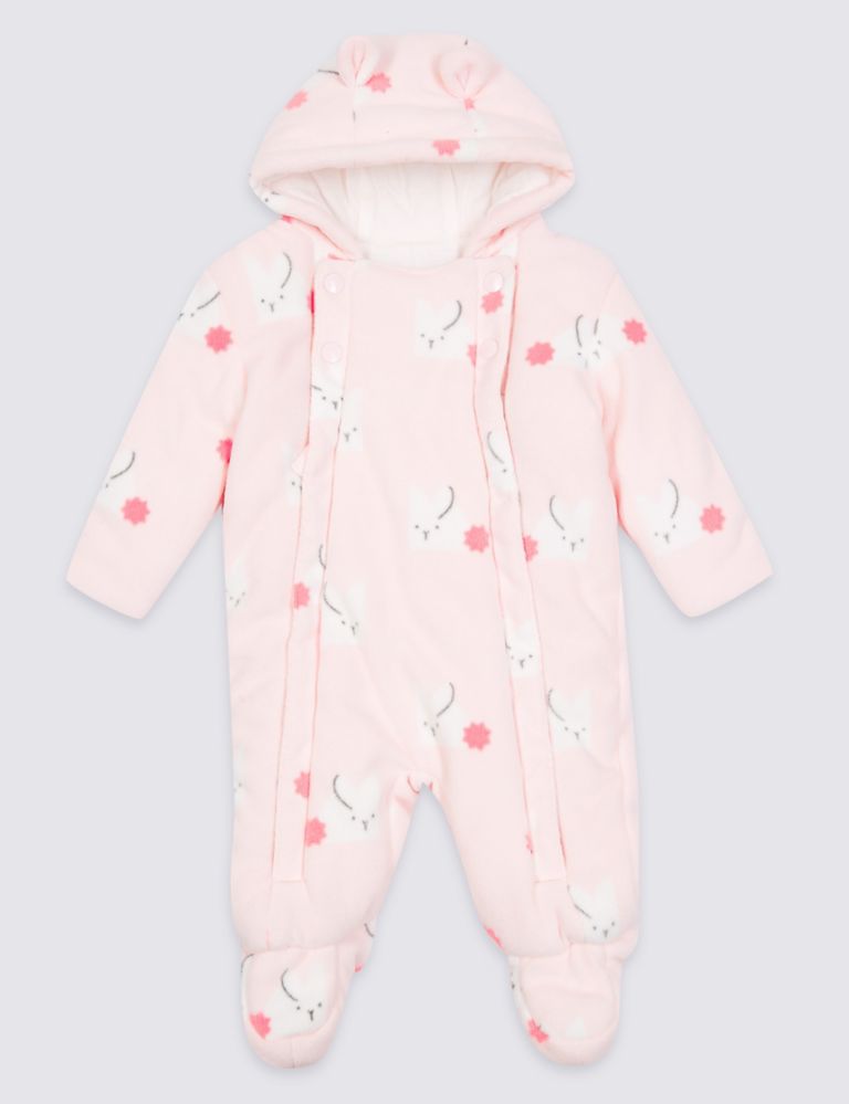 All Over Bunny Print Pramsuit 1 of 4