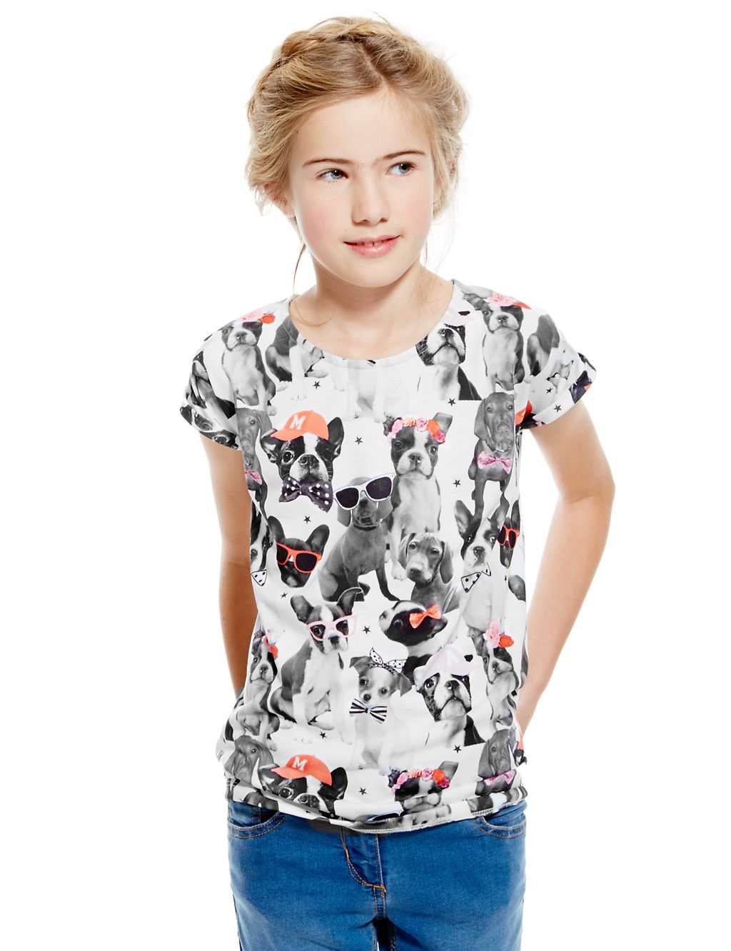 All Over Dog Print T-Shirt with StayNEW™ (5-14 Years) 3 of 3