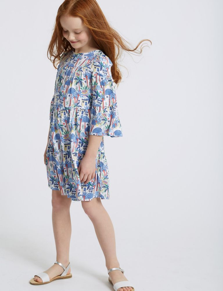 All Over Elephant Print Dress (3-16 Years) 1 of 3