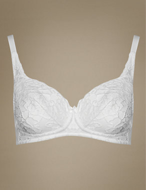 All-Over Fleur Lace Non-Wired Padded Full Cup Bra AA-DD Image 2 of 5
