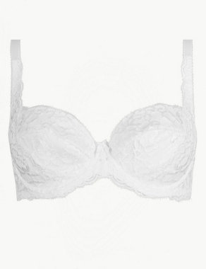 All-Over Fleur Lace Underwired Balcony Bra B-E Image 2 of 5