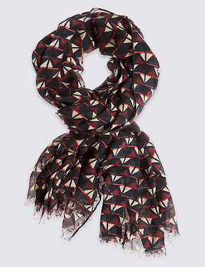 All Over Geometric Print Scarf Image 2 of 3
