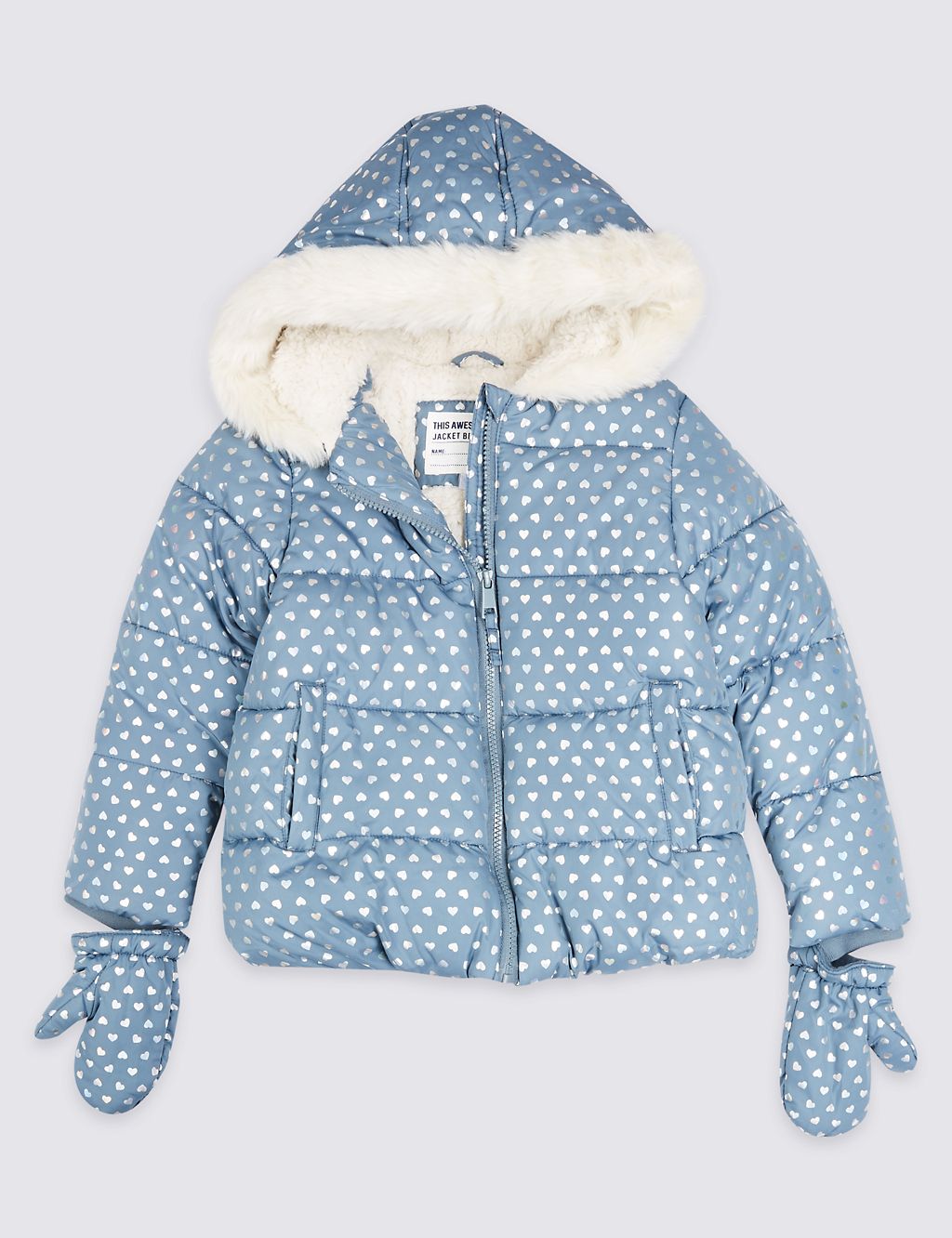 All Over Heart Print Coat (3 Months - 7 Years) 1 of 5