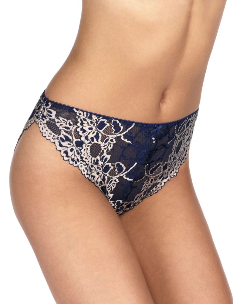 All Over Lace High Rise High Leg Knickers 1 of 3