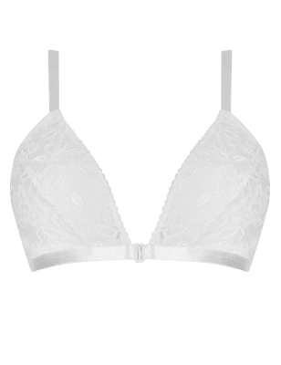 All-Over Lace Non-Padded Front Fastening Full Cup Bra A-D, M&S Collection