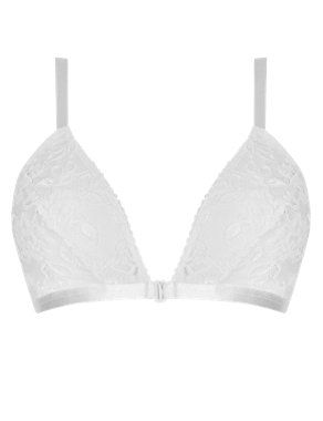 All-Over Lace Non-Padded Front Fastening Full Cup Bra A-D Image 2 of 3