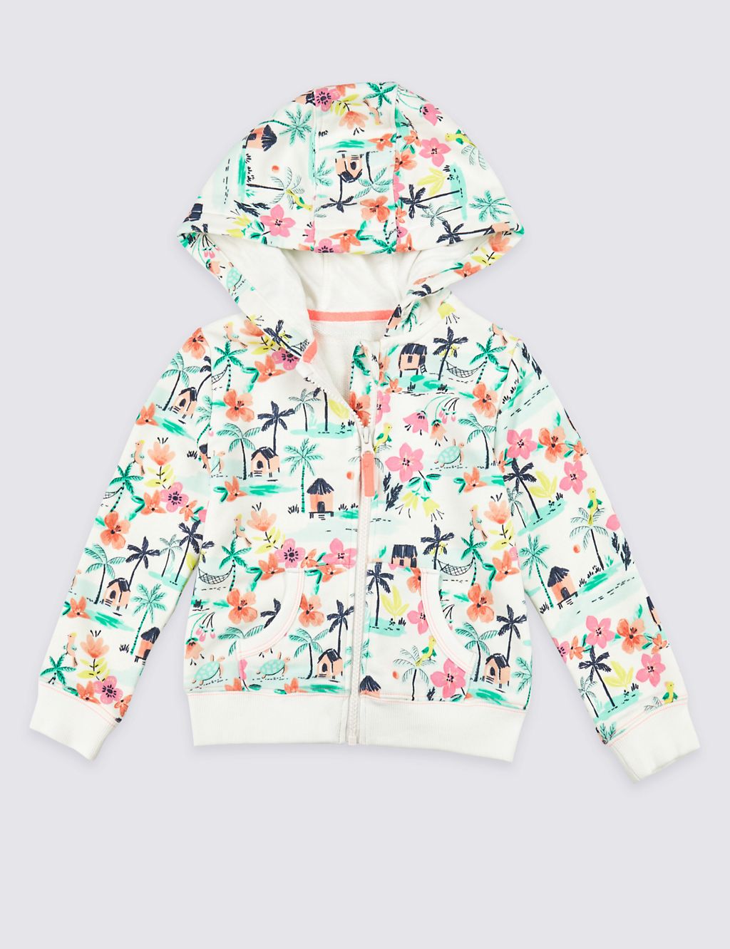 All Over Palm Print Hooded Top (3 Months - 7 Years) 1 of 4
