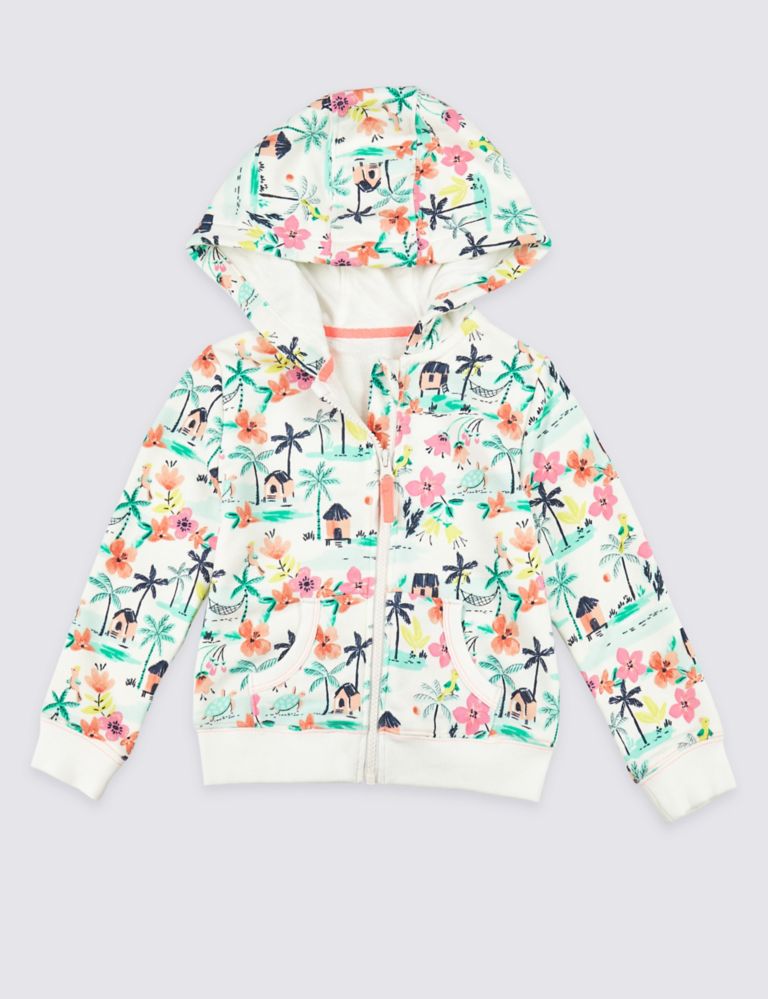All Over Palm Print Hooded Top (3 Months - 7 Years) 2 of 4