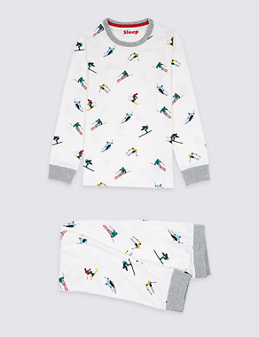 All Over Print Cotton Pyjamas with Stretch (1-16 Years) Image 2 of 4