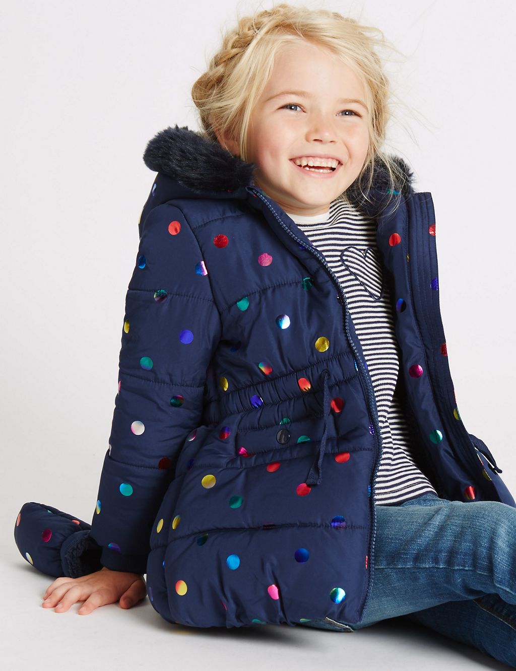 All Over Print Faux Fur Coat (3 Months - 7 Years) 3 of 7
