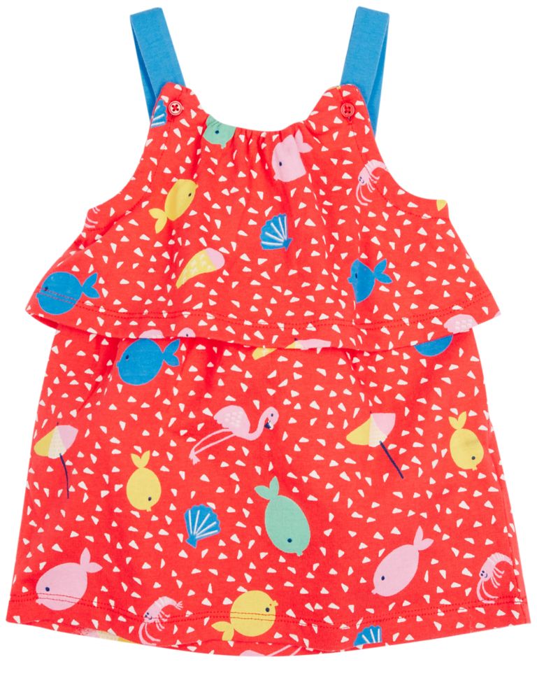 All Over Print Pure Cotton Jersey Dress 4 of 5