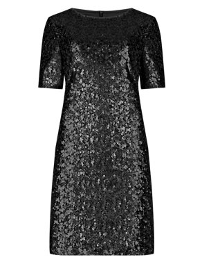 All-Over Sequin Embellished Tunic Dress Image 2 of 4
