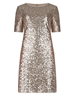 All-Over Sequin Embellished Tunic Dress Image 2 of 3