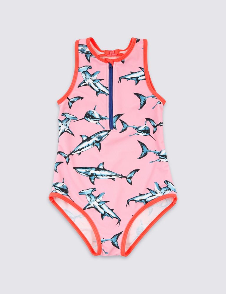All Over Shark Print Swimsuit (3-16 Years) 1 of 3