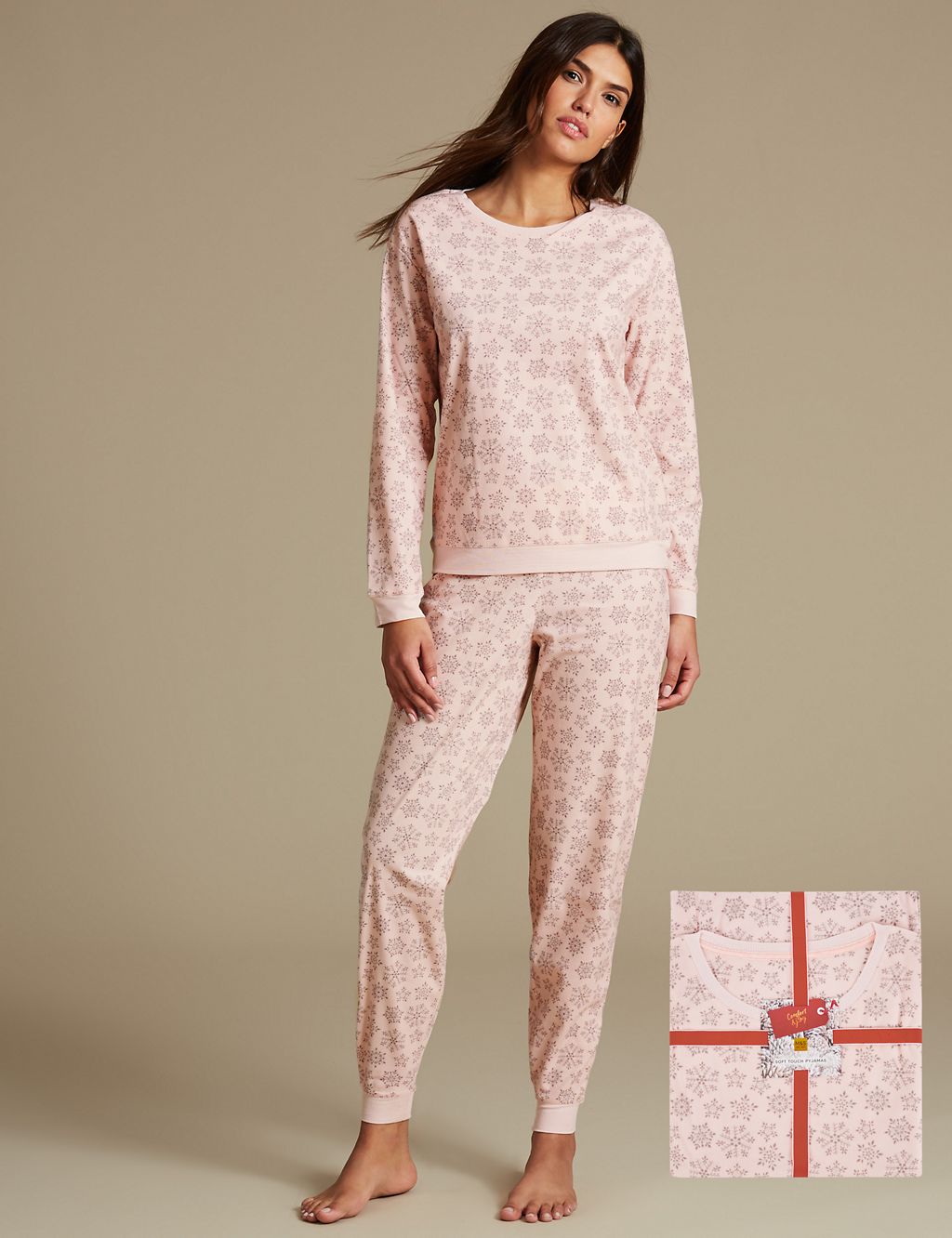 All Over Snowflake Print Long Sleeve Pyjamas 3 of 7