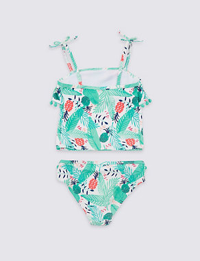 All Over Tropical Print Swimsuit (3-16 Years) Image 2 of 3