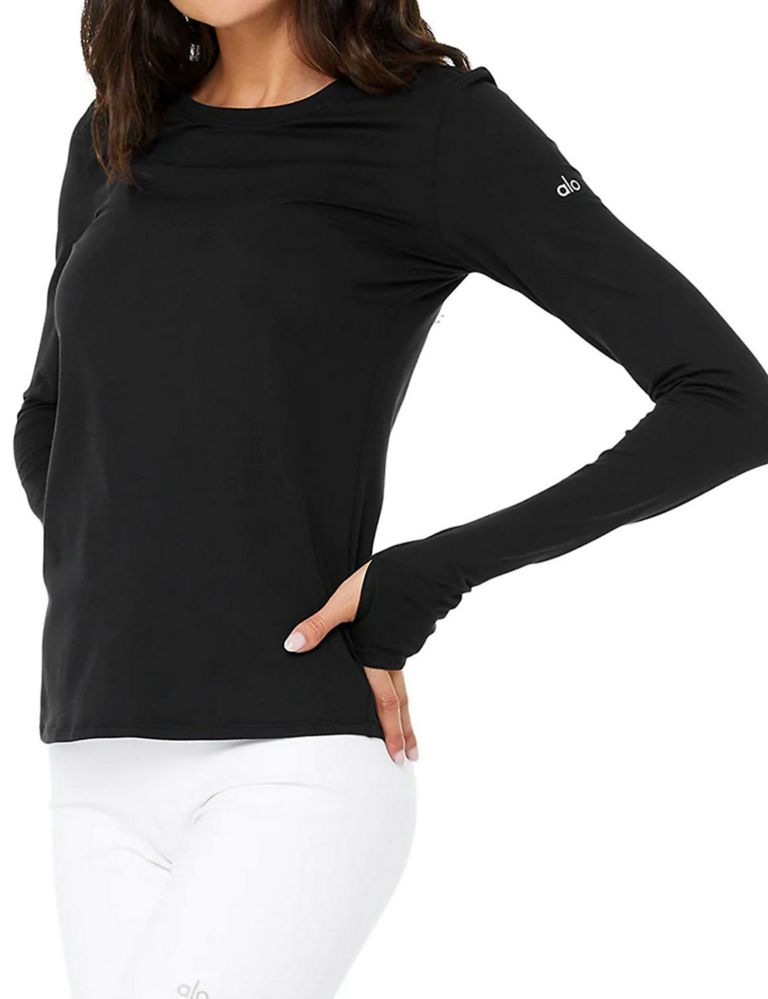 Alo Yoga BEST SELLER Gather Long Sleeve in Black Size Small