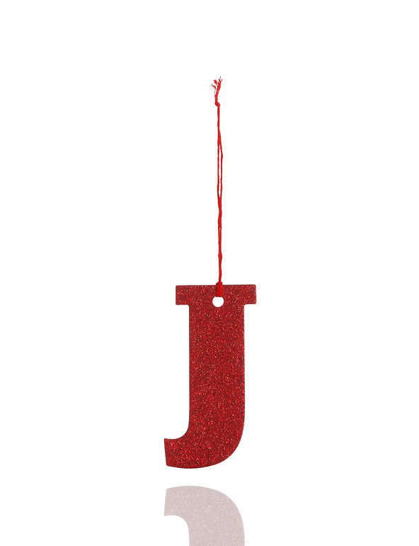 Alphabet J Red Glitter Image 1 of 1