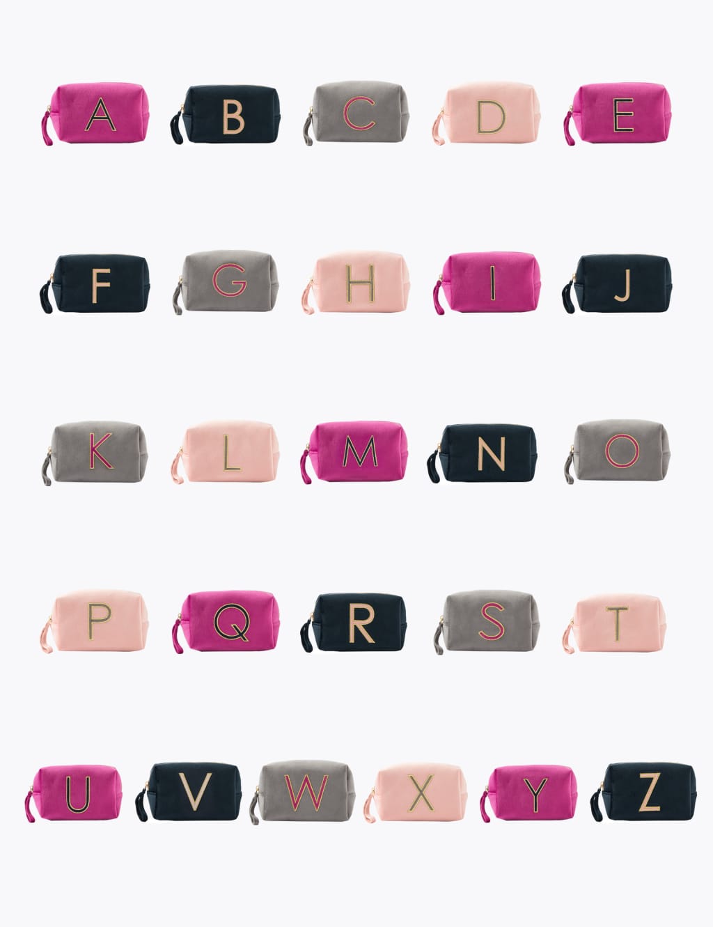 Alphabet Velvet Make Up Bag M&S Collection M&S