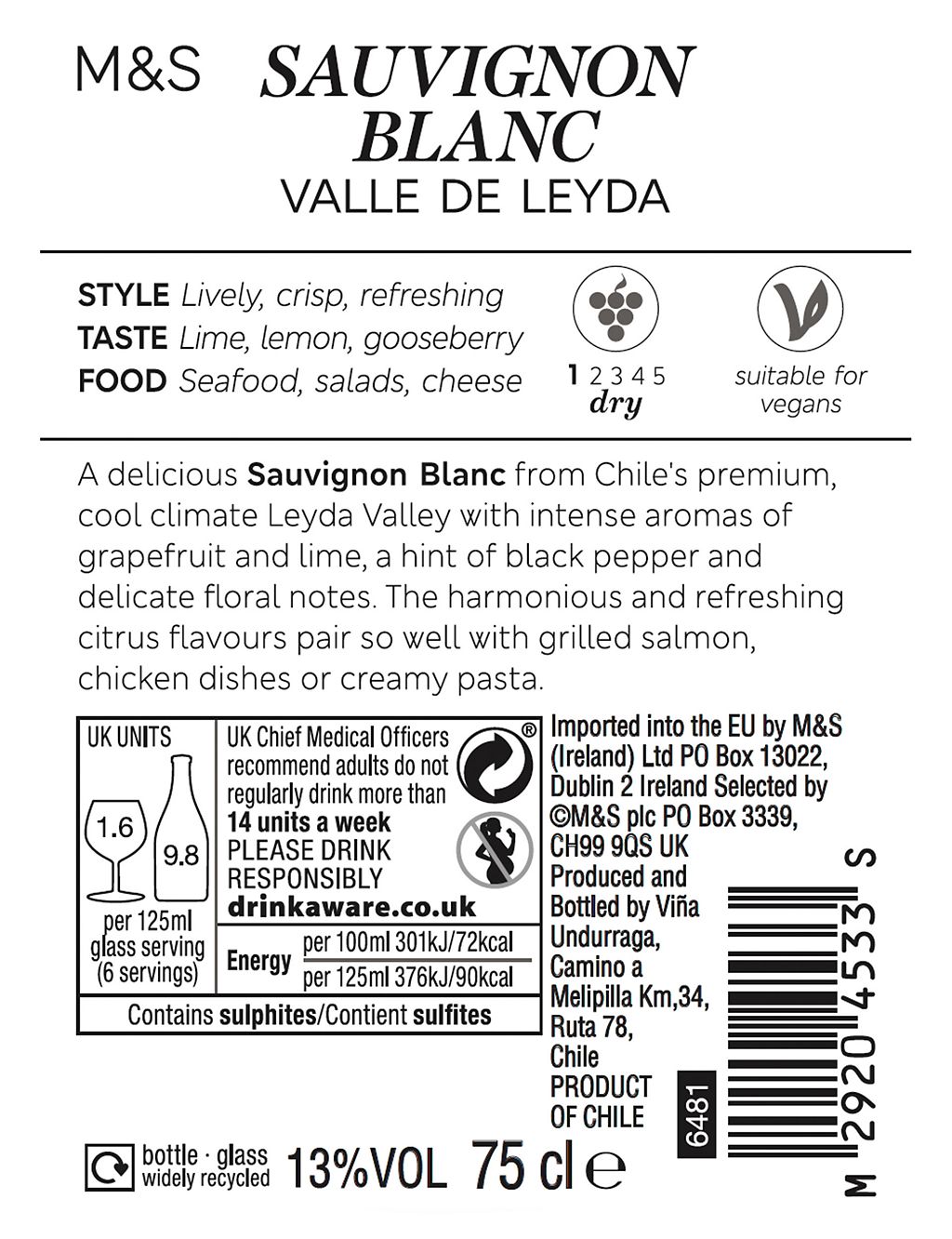 Altamar Leyda Sauvignon Blanc by Unduragga - Case of 6 1 of 3