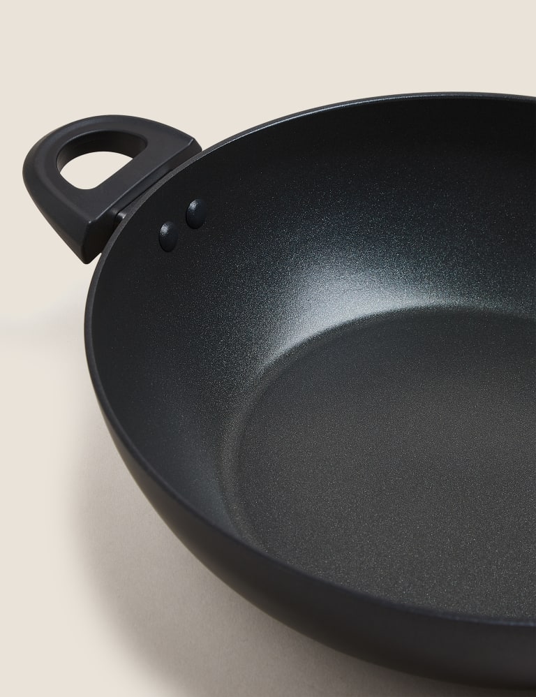 Black Aluminium 26cm Large Non-Stick Sauté Pan, M&S Collection