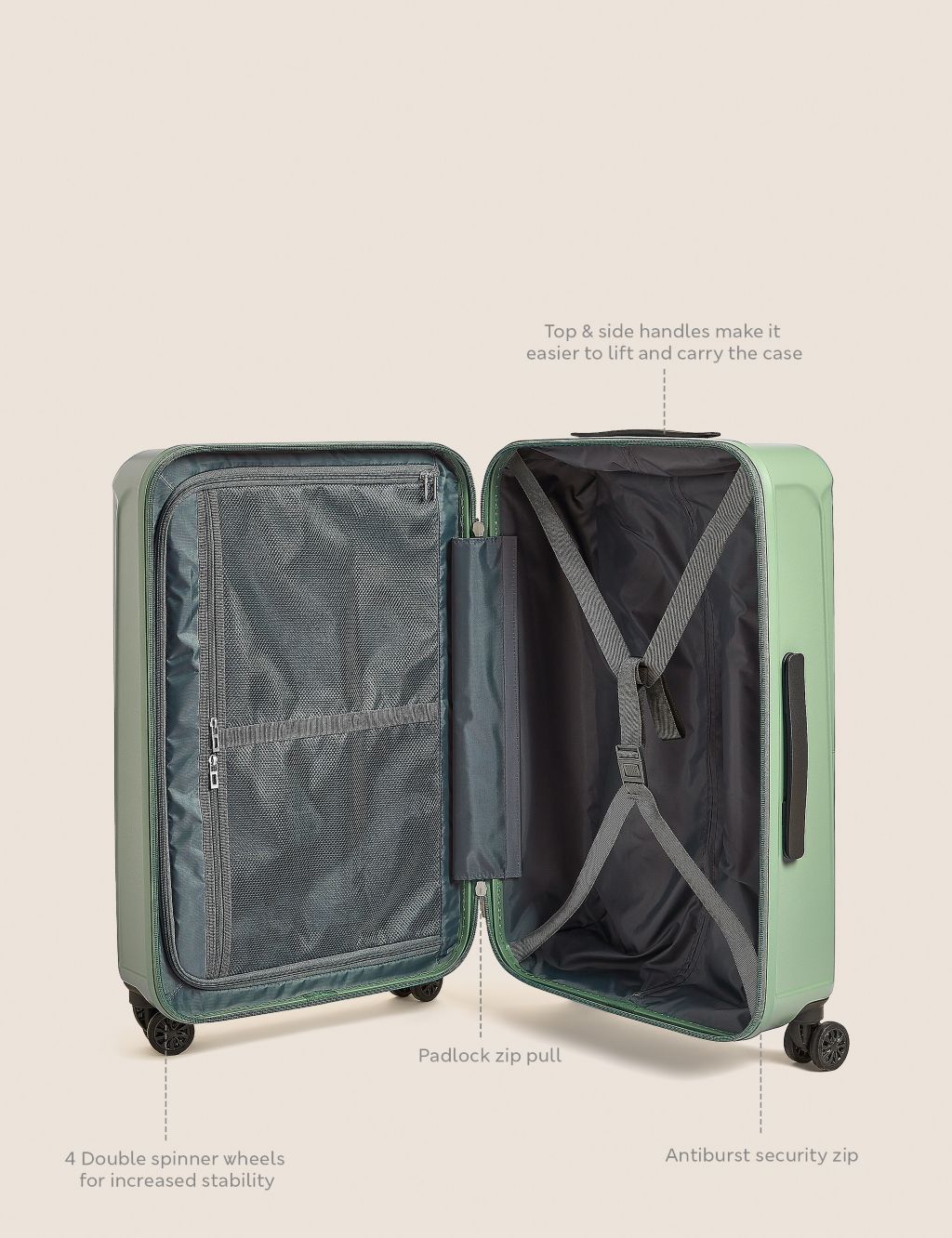 Amalfi 4 Wheel Hard Shell Medium Suitcase 4 of 7