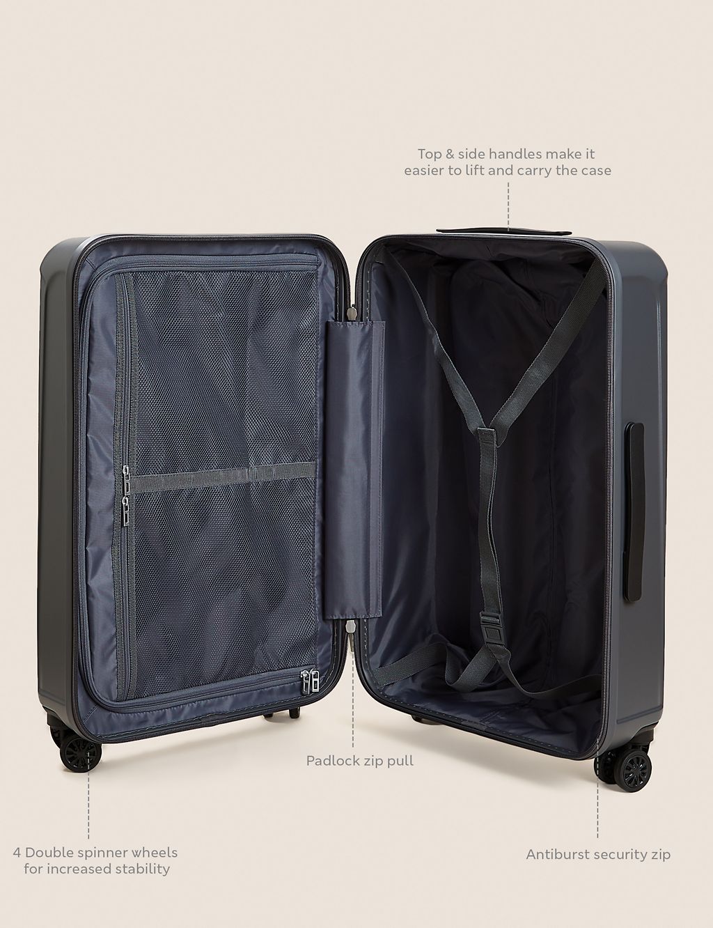 Amalfi 4 Wheel Hard Shell Medium Suitcase 4 of 7