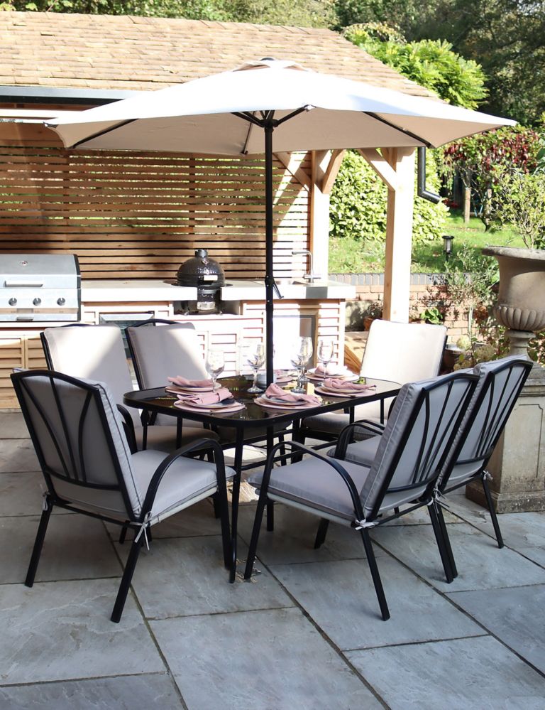 Amalfi 6 Seater Garden Table & Chairs 1 of 4
