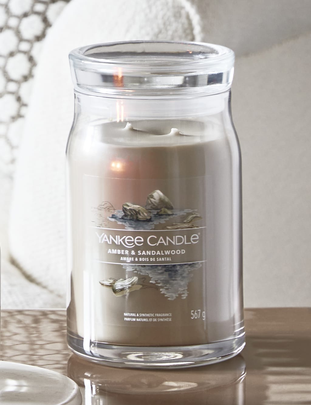 Amber & Sandalwood Signature Large Jar Scented Candle Yankee Candle M&S