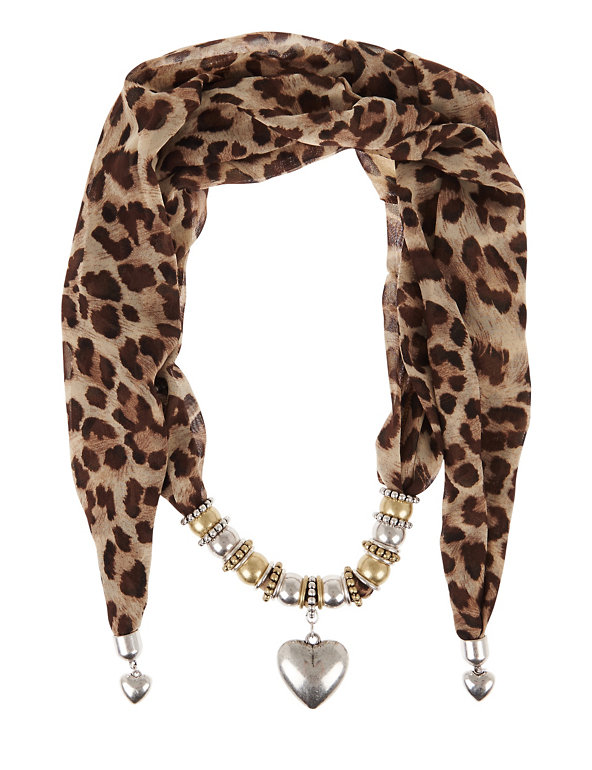 Amber Print Scarf Necklace Image 1 of 1