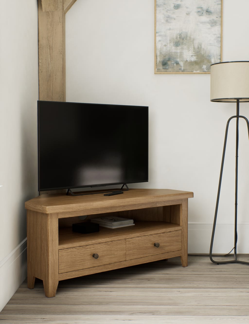 Oak corner on sale tv unit b&m