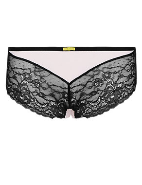 Amy Lace Two Tone Short Knickers Image 2 of 3